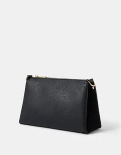 Accessorize Webbing Strap Suedette Crossbody Bag Black