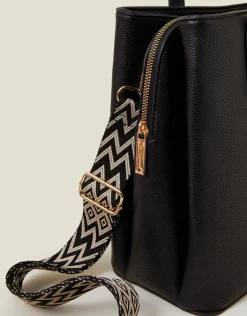 Accessorize Webbing Strap Tote Bag Black