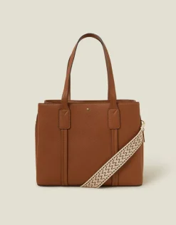 Accessorize Webbing Strap Tote Bag Tan