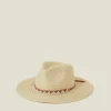 Accessorize Western Straw Fedora Hat