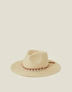 Accessorize Western Straw Fedora Hat