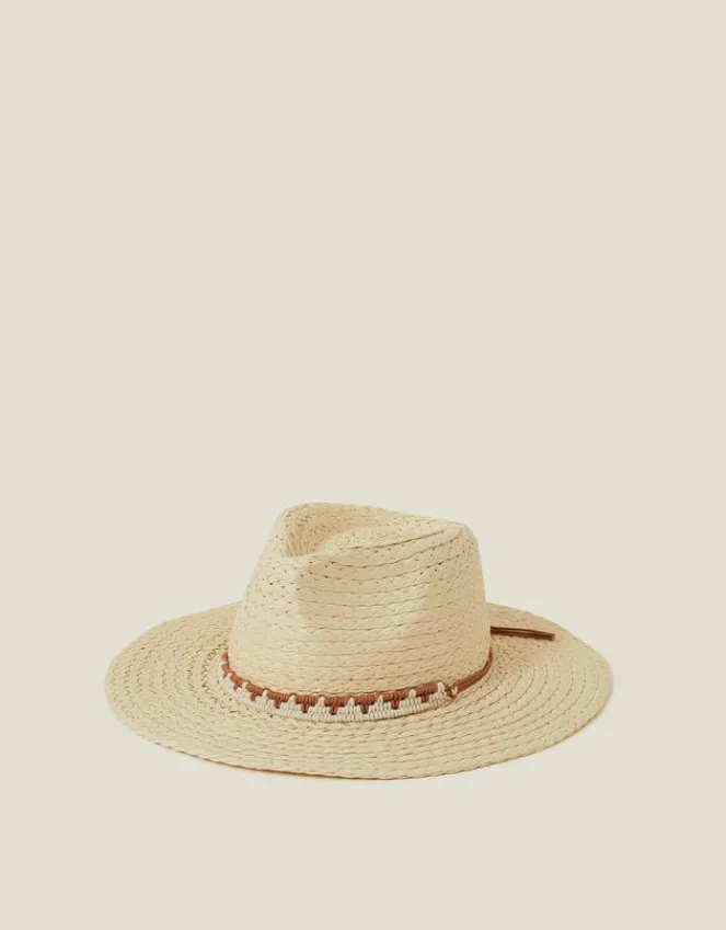Accessorize Western Straw Fedora Hat