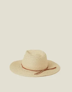 Accessorize Western Straw Fedora Hat