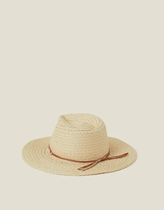 Accessorize Western Straw Fedora Hat