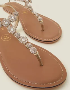 Accessorize Wide Fit Rome Sparkly Sandals Gold