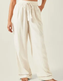 Accessorize Wide Leg Beach Trousers Camel