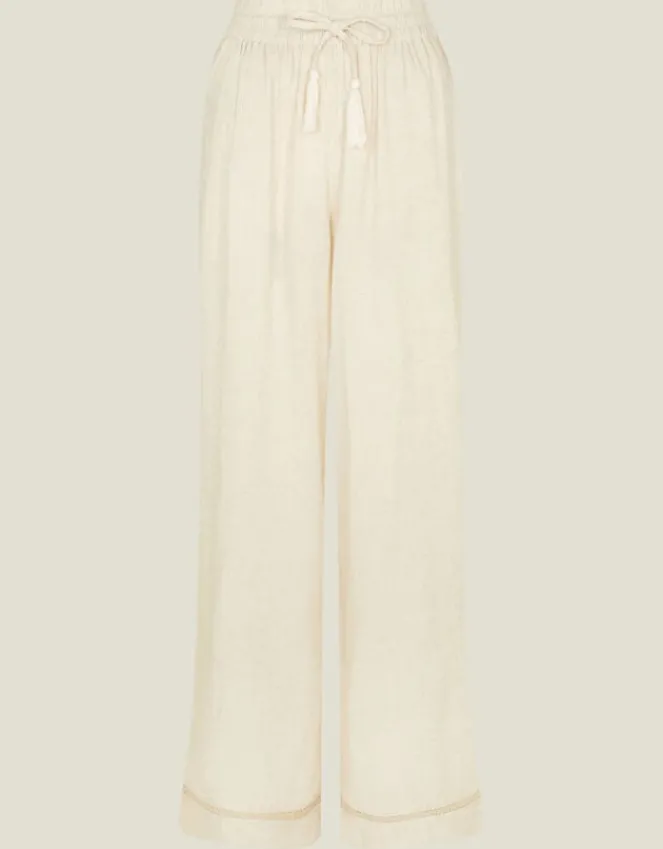 Accessorize Wide Leg Beach Trousers Camel