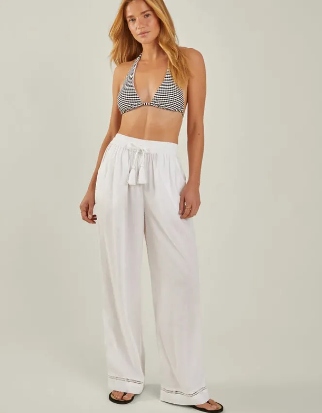Accessorize Wide Leg Beach Trousers White