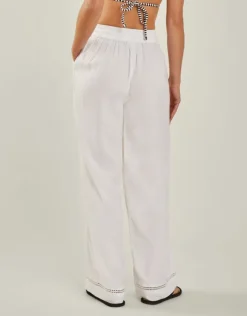 Accessorize Wide Leg Beach Trousers White