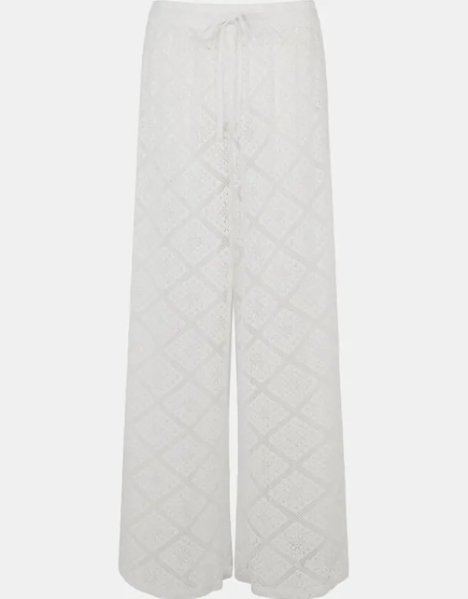 Accessorize Wide Leg Lace Trousers Ivory