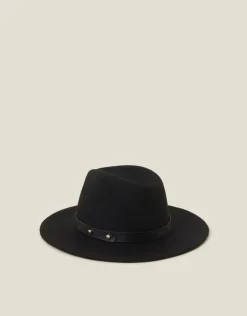 Accessorize Wool Fedora Hat Black