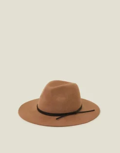 Accessorize Wool Fedora Hat Camel