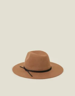 Accessorize Wool Fedora Hat Camel