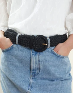 Accessorize Woven Buckle Belt Black