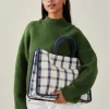 Accessorize Woven Check Print Shopper Bag