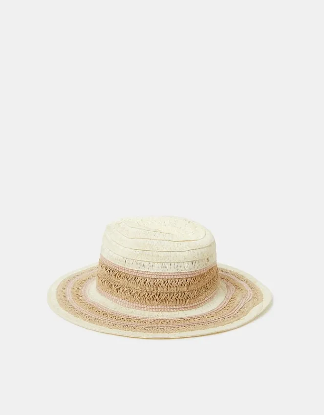 Accessorize Woven Fedora Hat