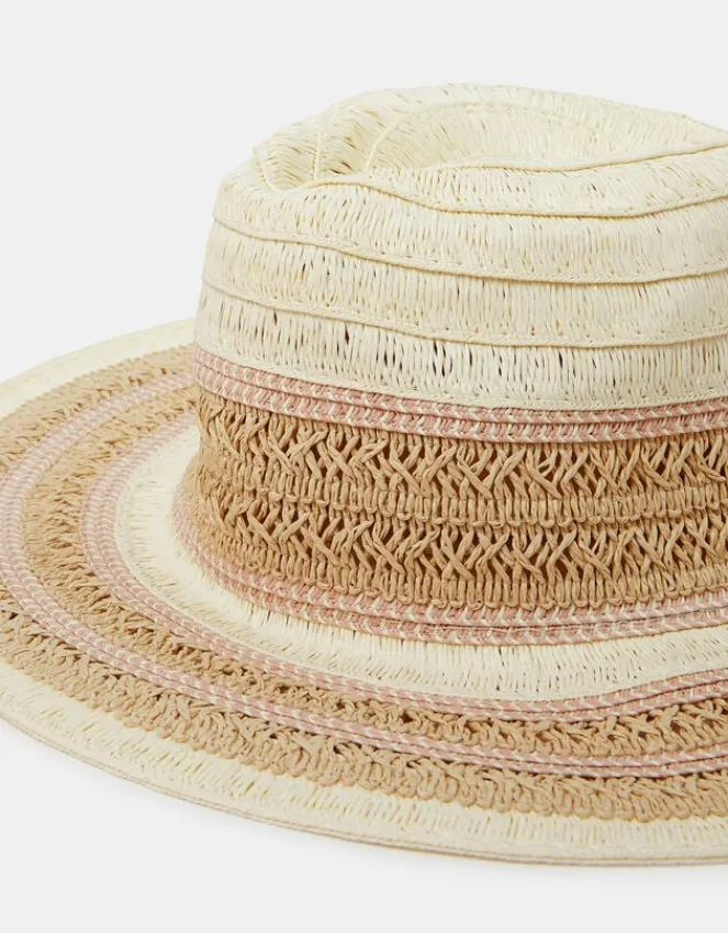 Accessorize Woven Fedora Hat