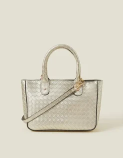 Accessorize Woven Metallic Handbag