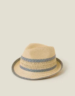 Accessorize Woven Straw Trilby Hat