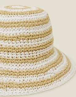 Accessorize Woven Stripe Bucket Hat