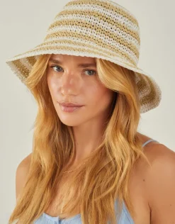 Accessorize Woven Stripe Bucket Hat