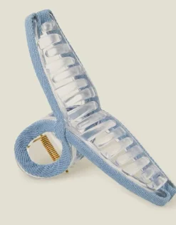 Accessorize Wrapped Denim Claw Clip