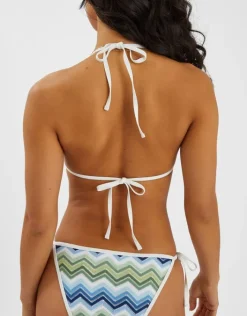 Accessorize Zig Zag Triangle Bikini Top Blue