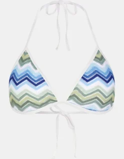 Accessorize Zig Zag Triangle Bikini Top Blue