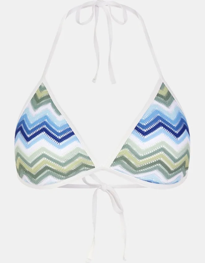 Accessorize Zig Zag Triangle Bikini Top Blue