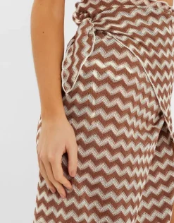 Accessorize Zigzag Knit Sarong Natural
