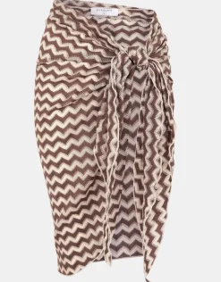 Accessorize Zigzag Knit Sarong Natural