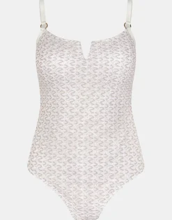 Accessorize Zig-Zag V-Front Swimsuit Gold